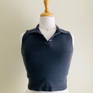 Brandy Melville Black Sleeveless Crop Top